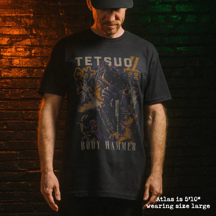 Male model wear soft premium tee with tetsuo II graphic

