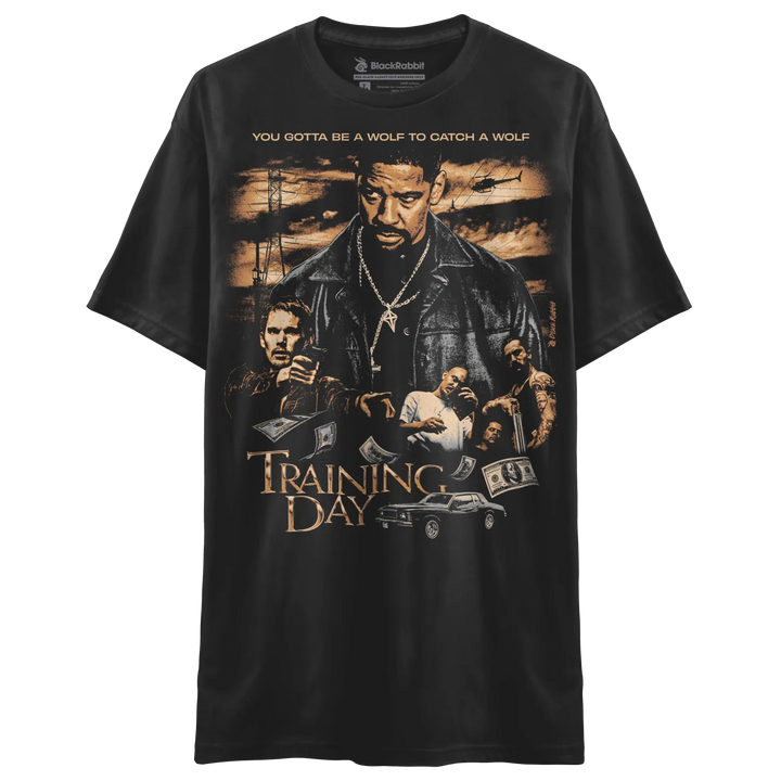 Black ’Training Day’ graphic t-shirt.