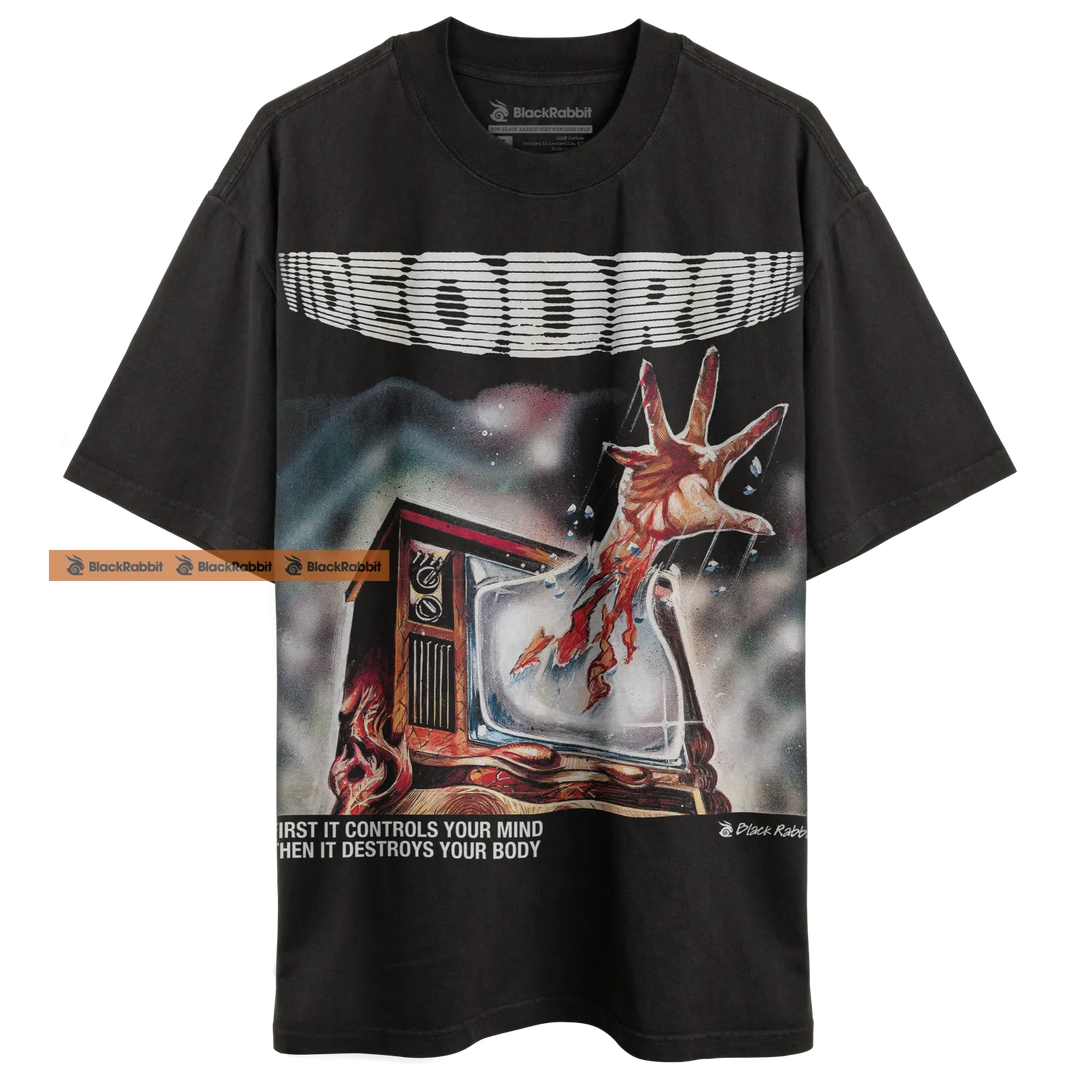 Black Videodrome t-shirt.