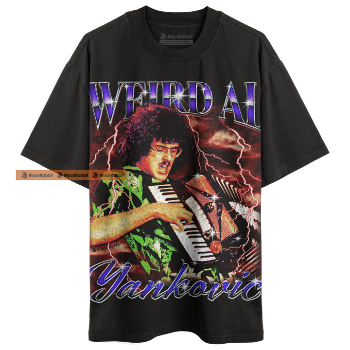 Black Weird Al Yankovic t-shirt.