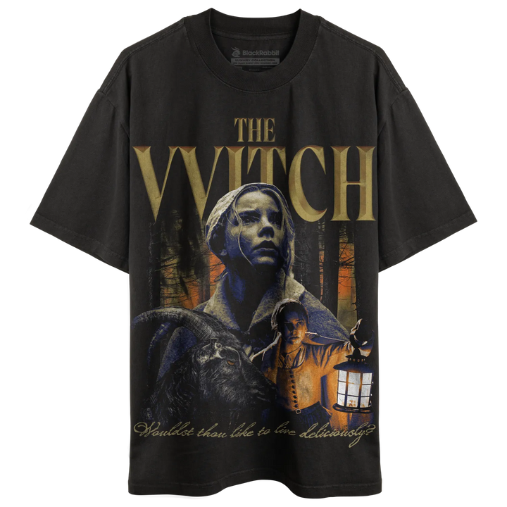 Dark gray t-shirt featuring a movie poster graphic.