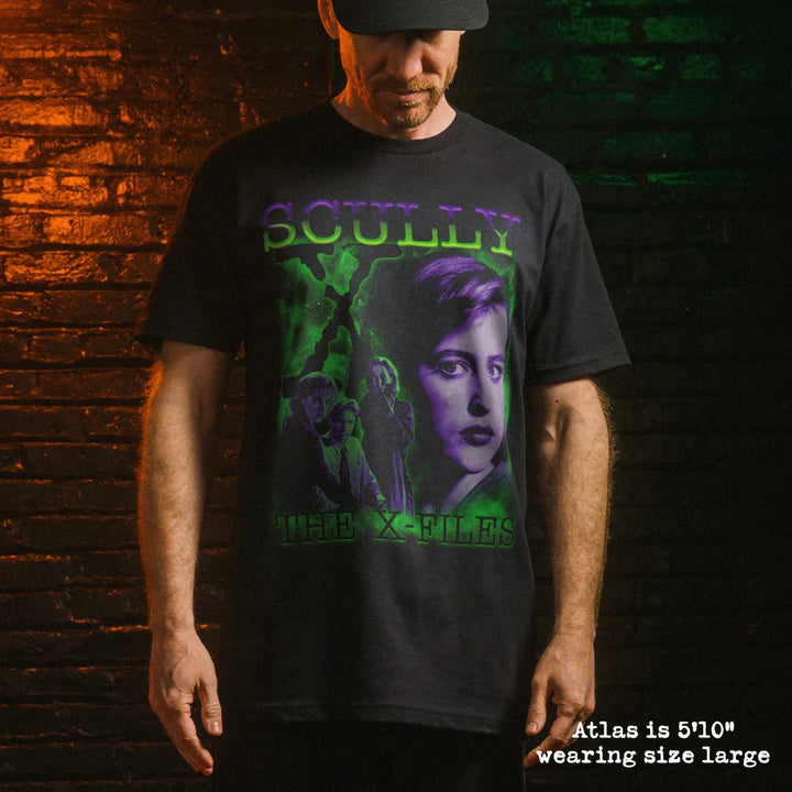 Male model wear soft premium tee with scully graphic
