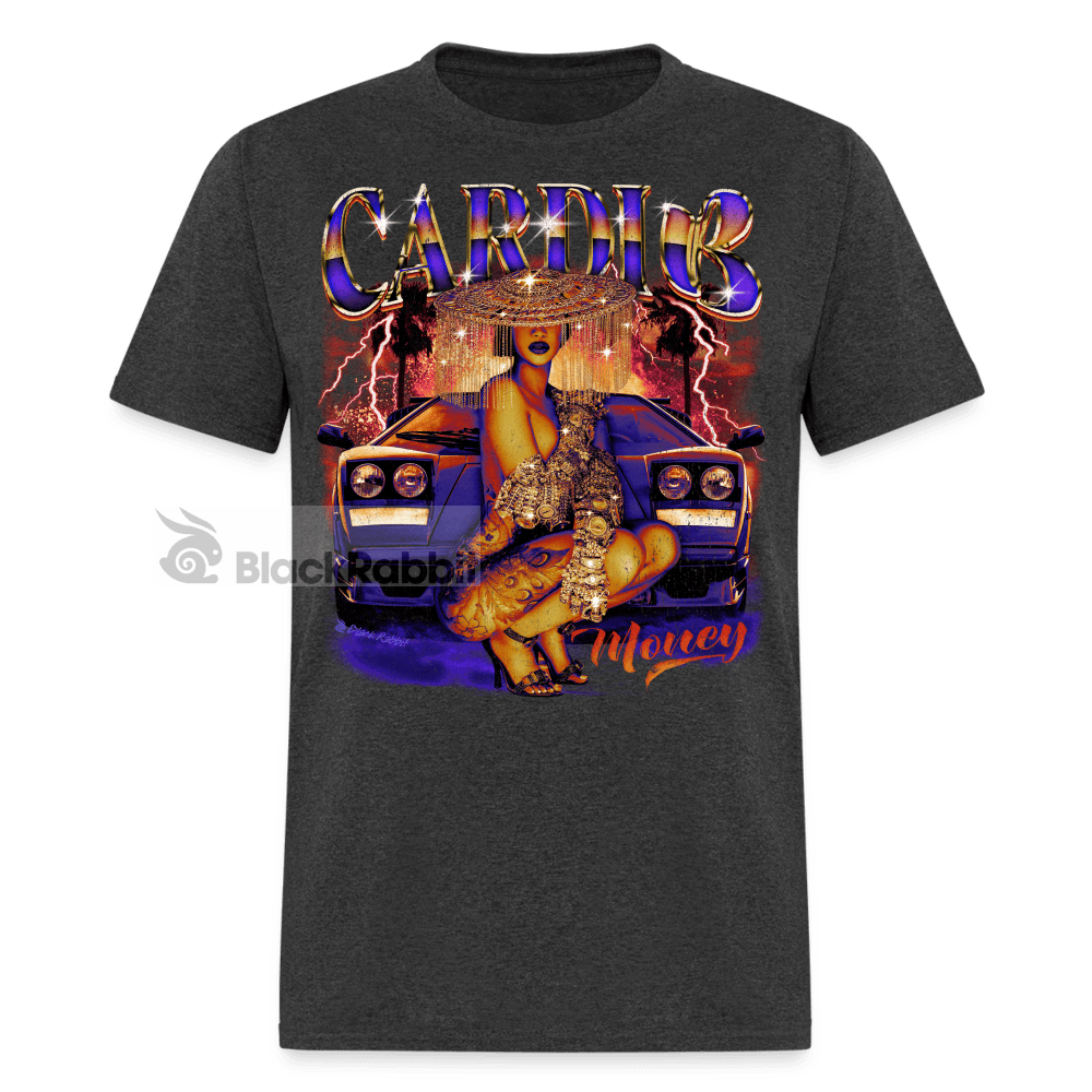Cardi B Retro Vintage Bootleg Unisex Classic T-Shirt - heather black
