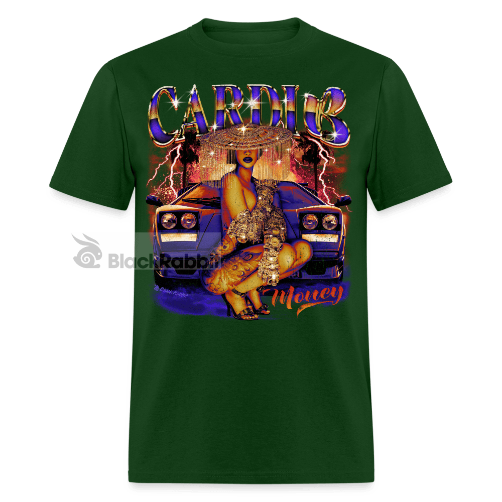 Cardi B Retro Vintage Bootleg Unisex Classic T-Shirt - forest green