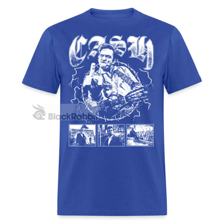 Johnny Cash Middle Finger Outlaw Country Retro Vintage Bootleg Hip Hop Unisex Classic T-Shirt - royal blue