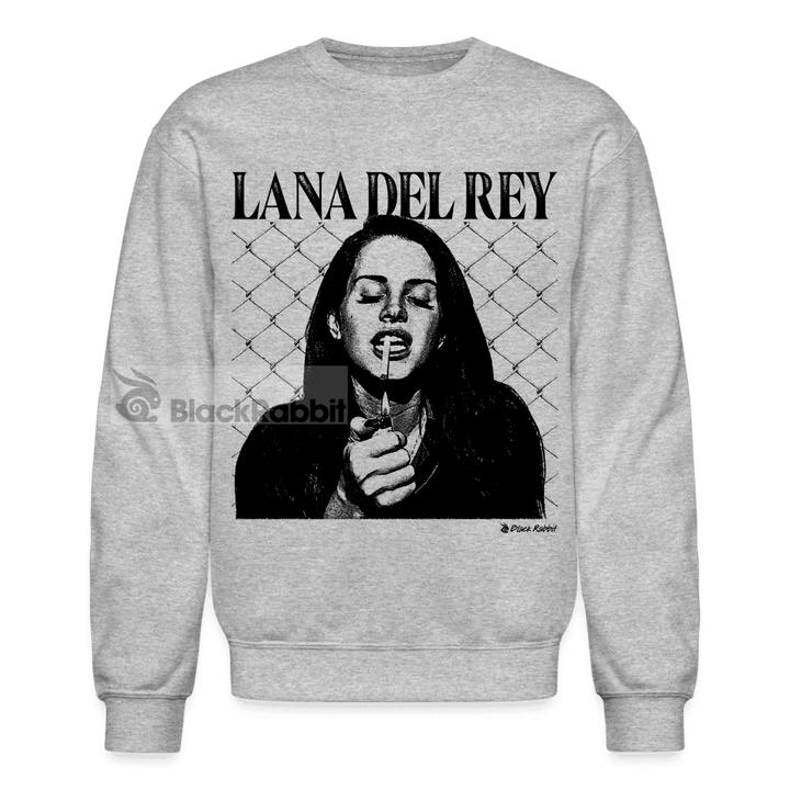 Lana Del Rey Smoking Retro Vintage Bootleg Unisex Crewneck Sweatshirt - heather gray