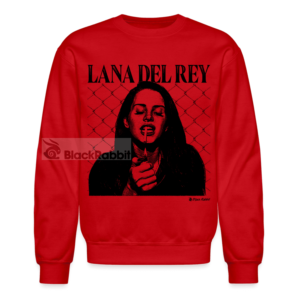 Lana Del Rey Smoking Retro Vintage Bootleg Unisex Crewneck Sweatshirt - red