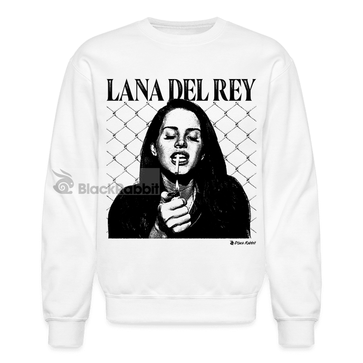 Lana Del Rey Smoking Retro Vintage Bootleg Unisex Crewneck Sweatshirt - white