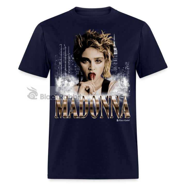 Madonna Lollipop NYC Retro Vintage Bootleg Unisex Classic T-Shirt - navy
