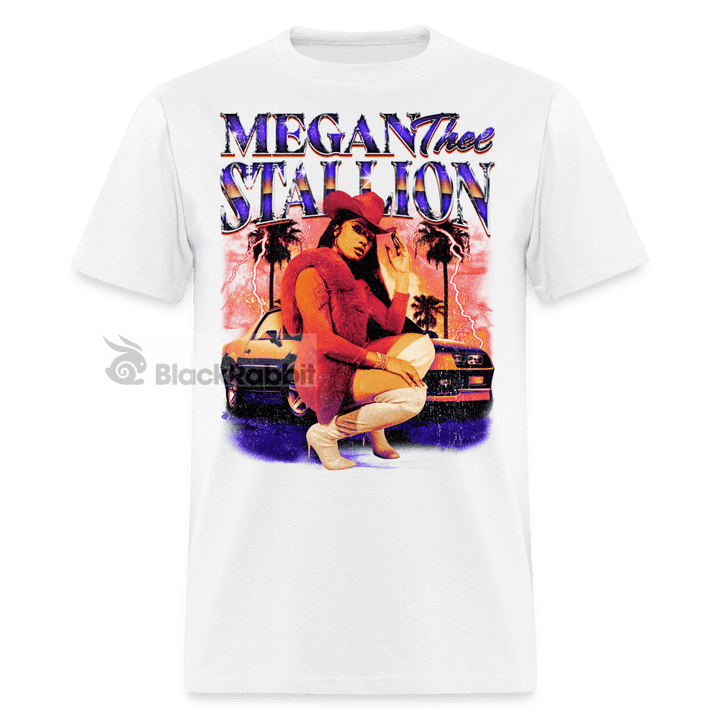 Megan Thee Stallion Retro Vintage Bootleg Unisex Classic T-Shirt - white