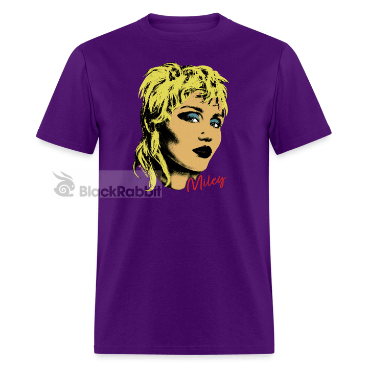 Miley Cyrus Retro Vintage Warhol Pop Style Unisex Classic T-Shirt Active - purple