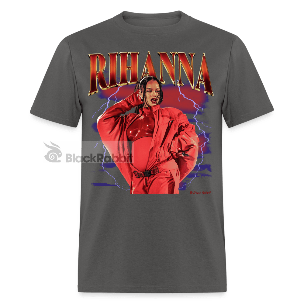 Pregnant Rihanna Half-Time Show Retro Vintage Bootleg Unisex Classic T-Shirt - charcoal