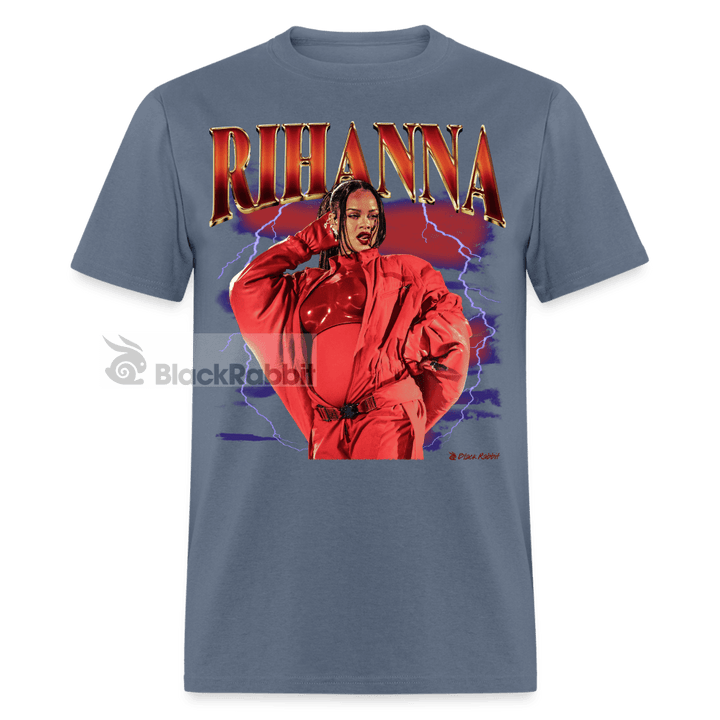 Pregnant Rihanna Half-Time Show Retro Vintage Bootleg Unisex Classic T-Shirt - denim