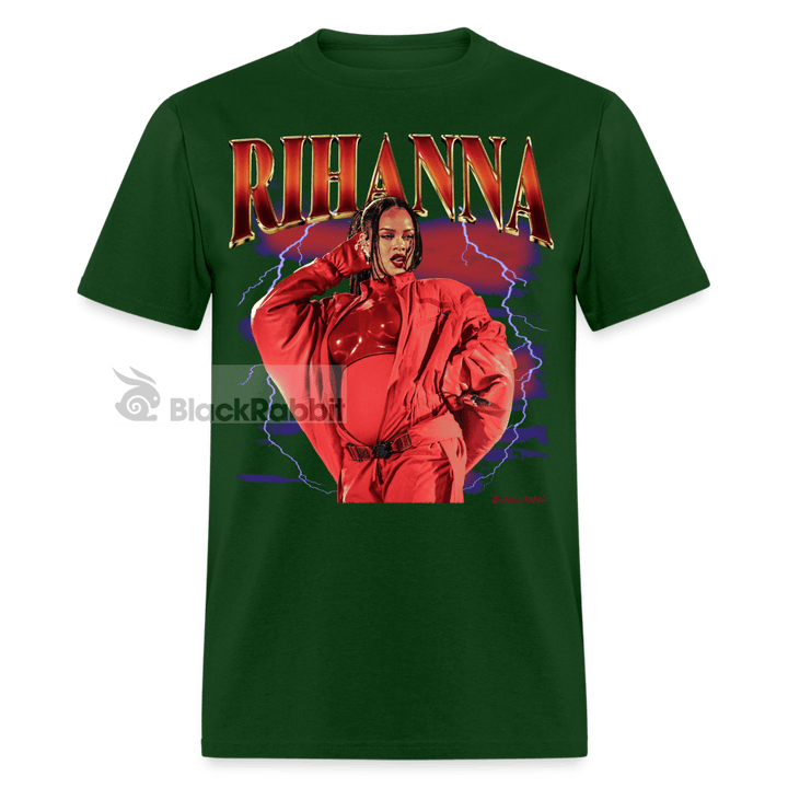 Pregnant Rihanna Half-Time Show Retro Vintage Bootleg Unisex Classic T-Shirt - forest green