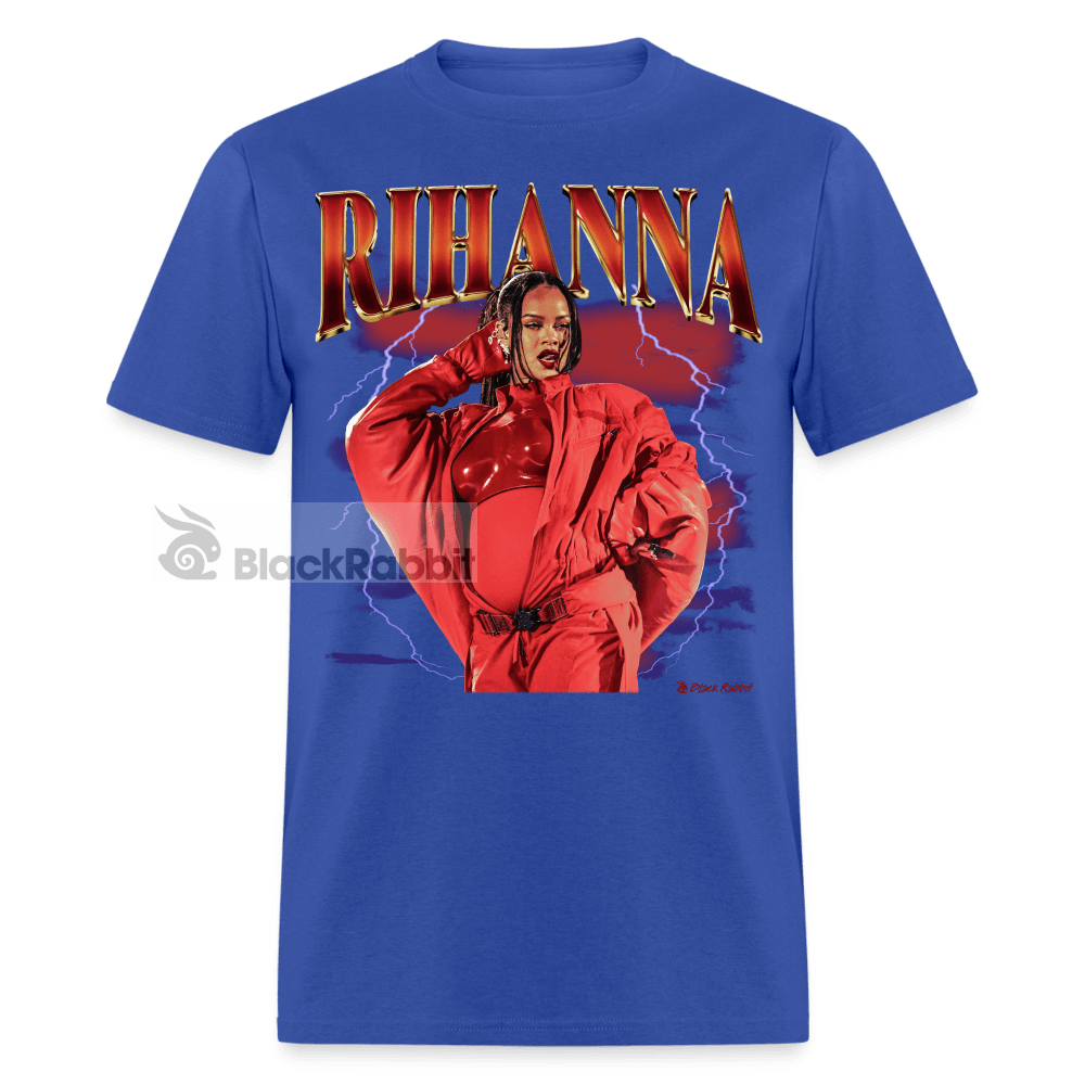 Pregnant Rihanna Half-Time Show Retro Vintage Bootleg Unisex Classic T-Shirt - royal blue