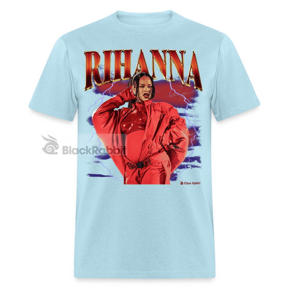 Pregnant Rihanna Half-Time Show Retro Vintage Bootleg Unisex Classic T-Shirt - powder blue