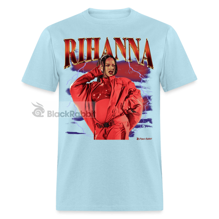Pregnant Rihanna Half-Time Show Retro Vintage Bootleg Unisex Classic T-Shirt - powder blue