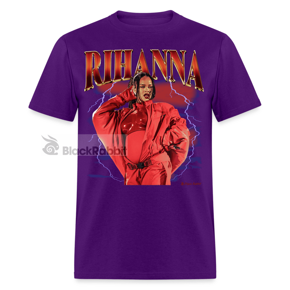 Pregnant Rihanna Half-Time Show Retro Vintage Bootleg Unisex Classic T-Shirt - purple