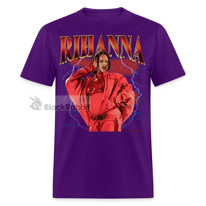Pregnant Rihanna Half-Time Show Retro Vintage Bootleg Unisex Classic T-Shirt - purple