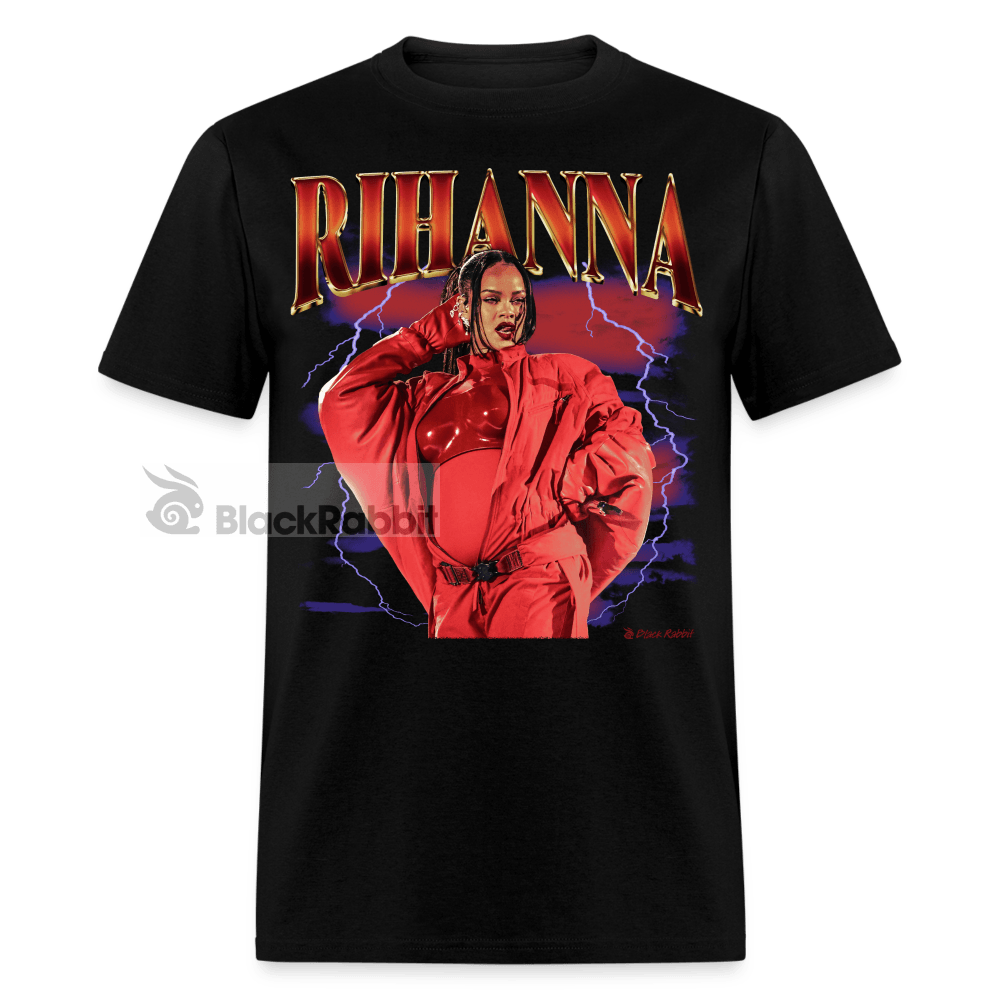 Pregnant Rihanna Half-Time Show Retro Vintage Bootleg Unisex Classic T-Shirt - black