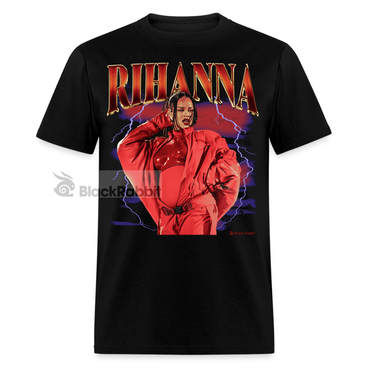 Pregnant Rihanna Half-Time Show Retro Vintage Bootleg Unisex Classic T-Shirt - black