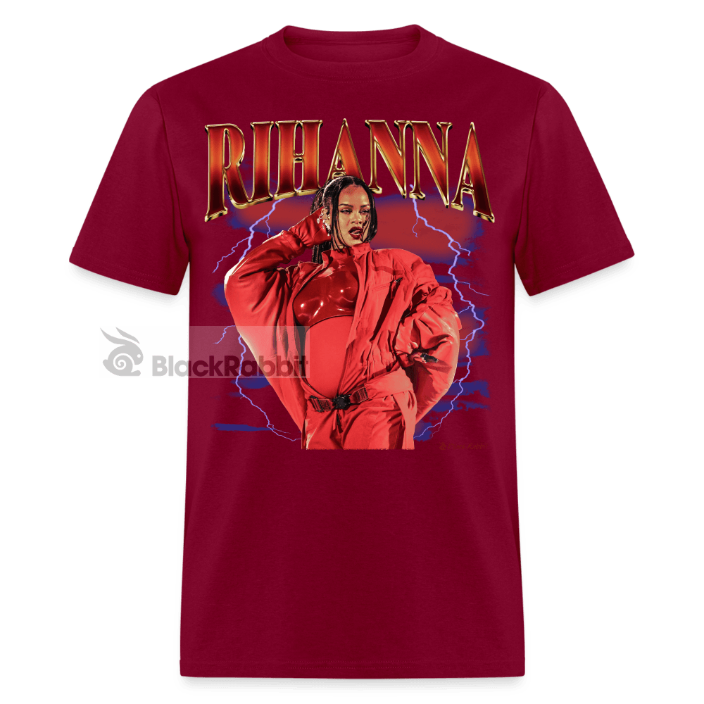 Pregnant Rihanna Half-Time Show Retro Vintage Bootleg Unisex Classic T-Shirt - burgundy