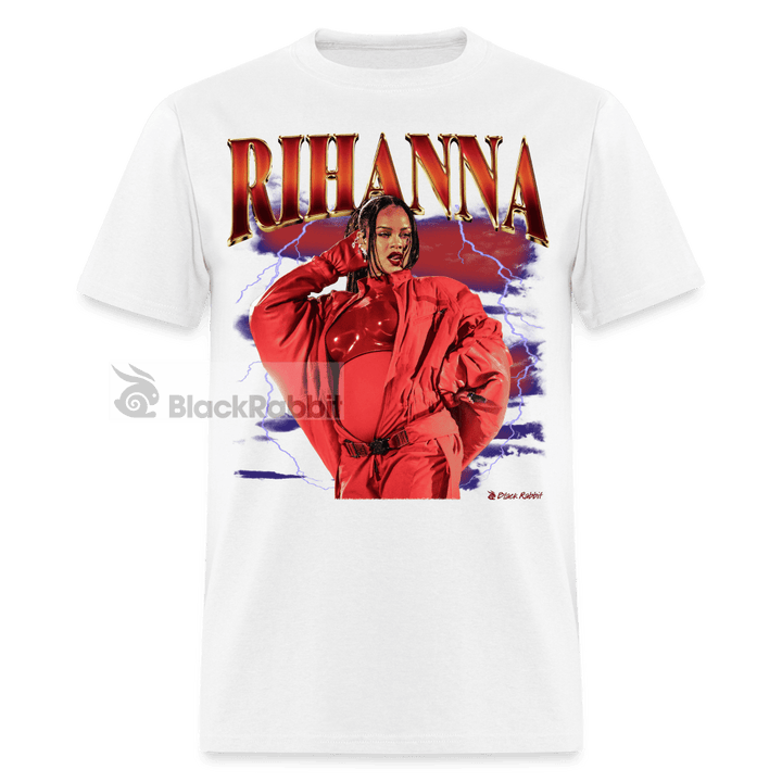 Pregnant Rihanna Half-Time Show Retro Vintage Bootleg Unisex Classic T-Shirt - white
