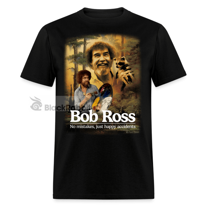 Bob Ross Happy Accidents 90s Retro Vintage Unisex Classic T-Shirt - black