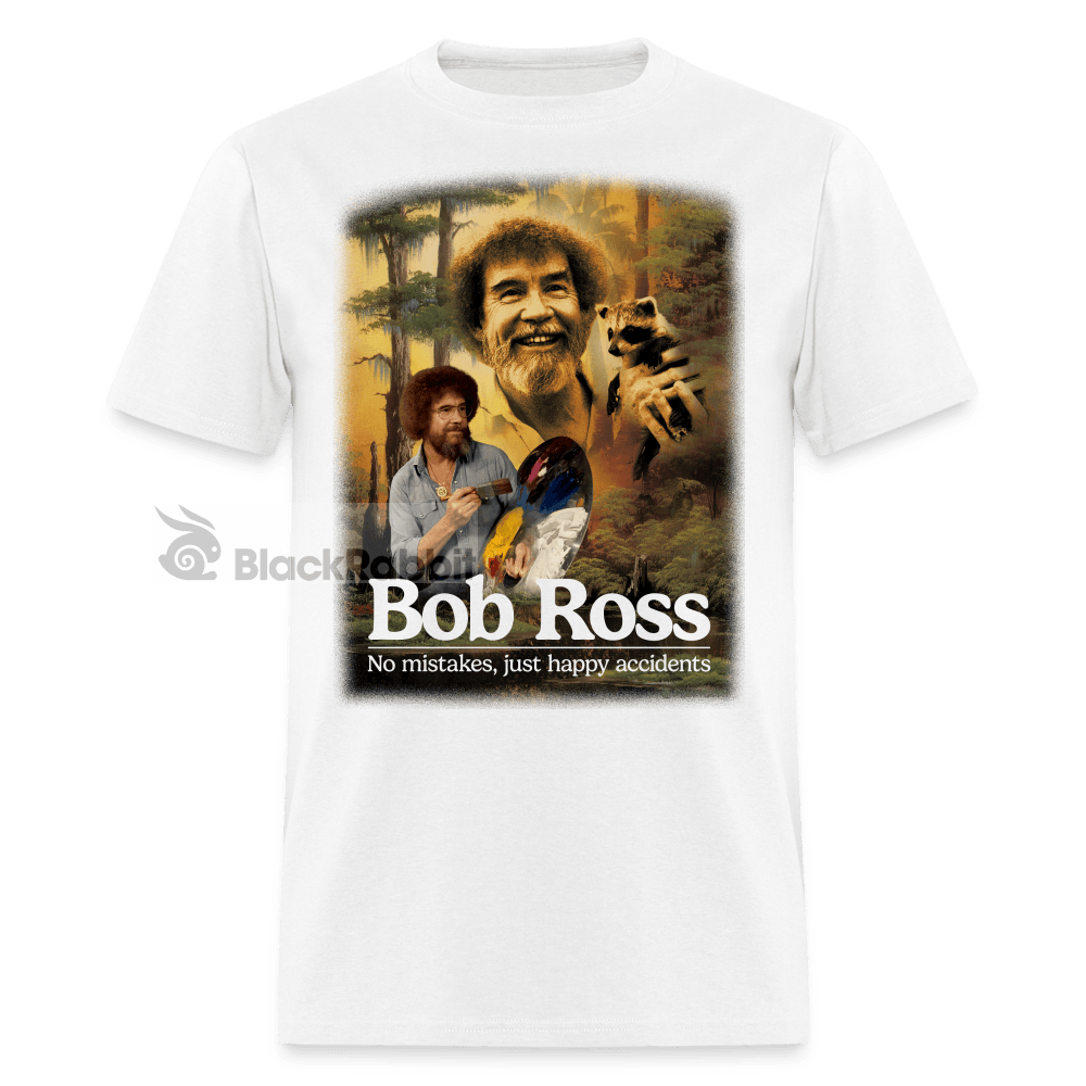 Bob Ross Happy Accidents 90s Retro Vintage Unisex Classic T-Shirt - white
