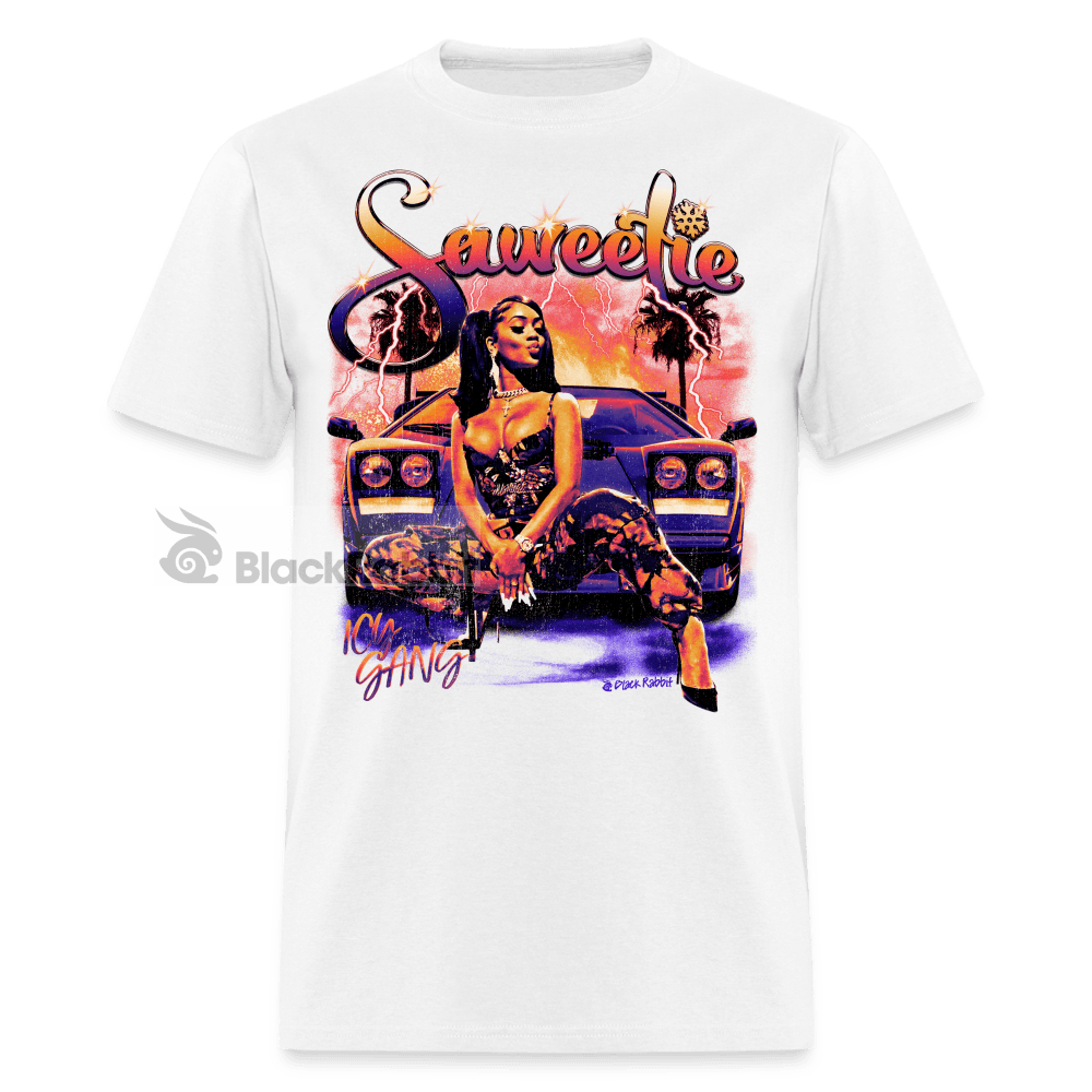 Saweetie Ice Gang Retro Vintage Bootleg Unisex Classic T-Shirt - white