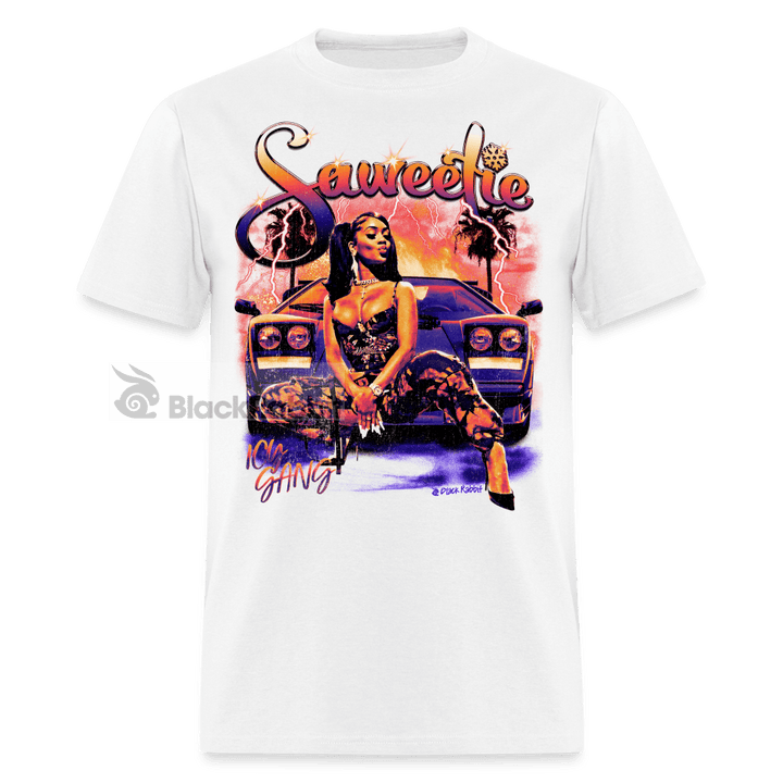 Saweetie Ice Gang Retro Vintage Bootleg Unisex Classic T-Shirt - white