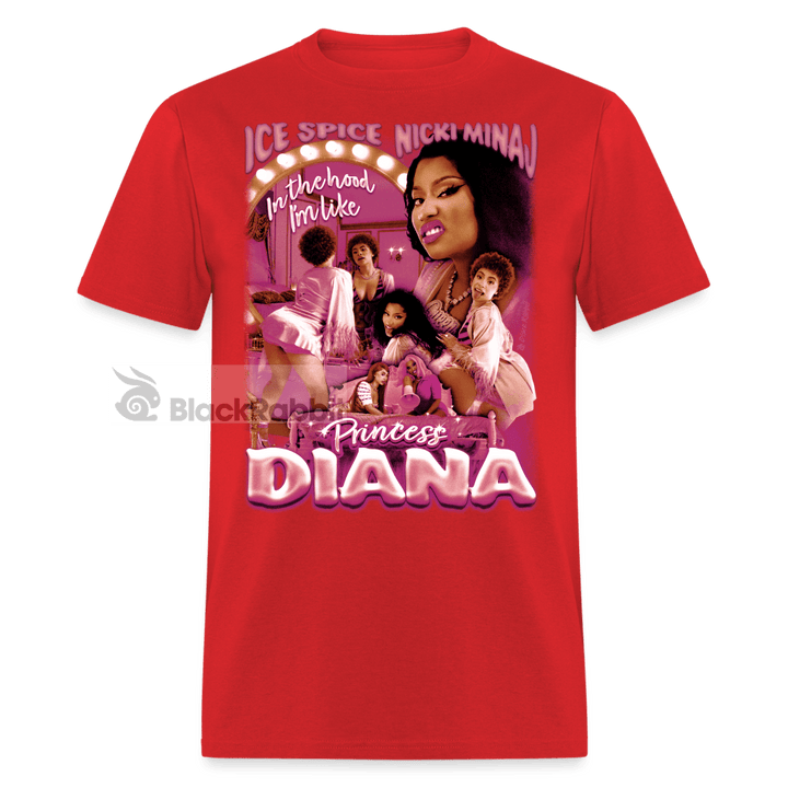 Ice Spice Nicki Minaj Princess Diana Retro Vintage Bootleg Unisex Classic T-Shirt - red