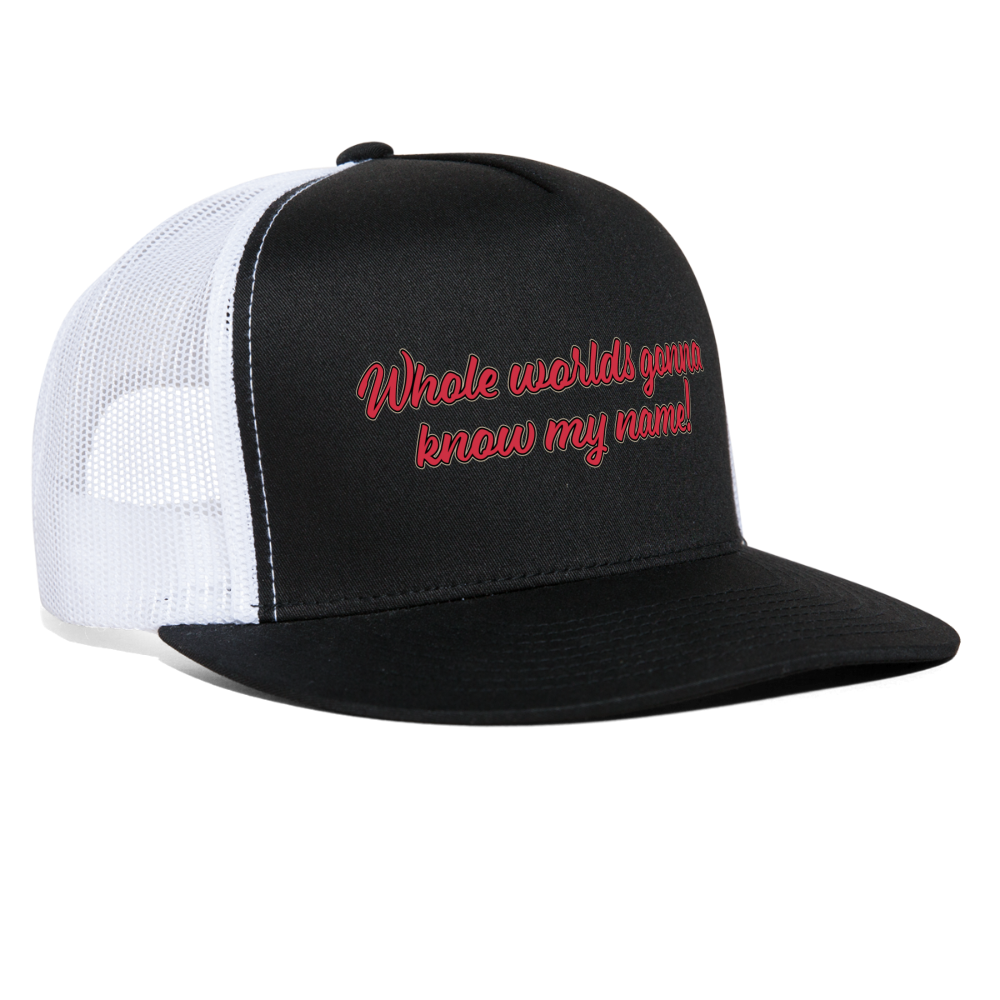 Pearl X Whole Worlds Gonna Know My Name Trucker Hat - black/white