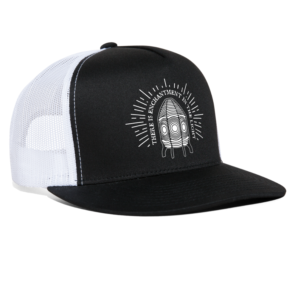 The Lighthouse There Is Enchantment In The Light Dad Hat - black/white
