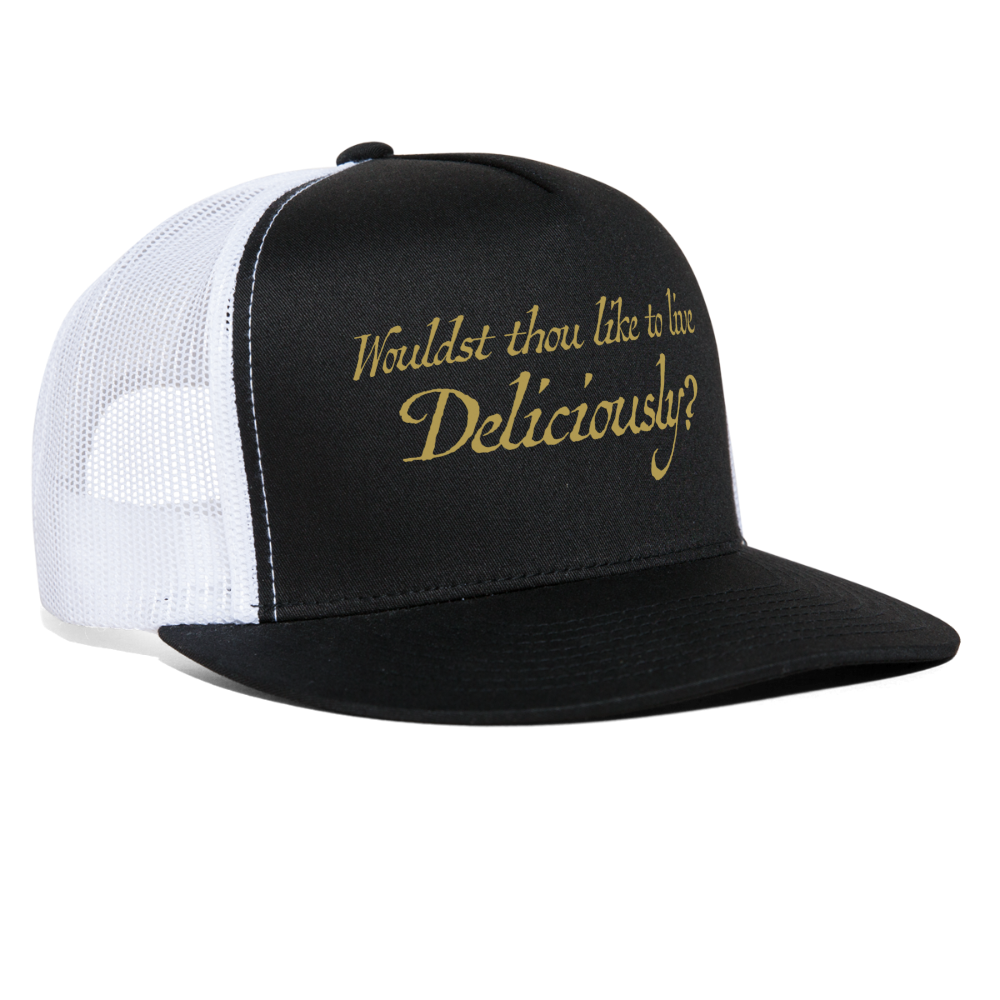 The Witch Wouldst Though Like To Live Deliciously The VVitch Trucker Hat - black/white