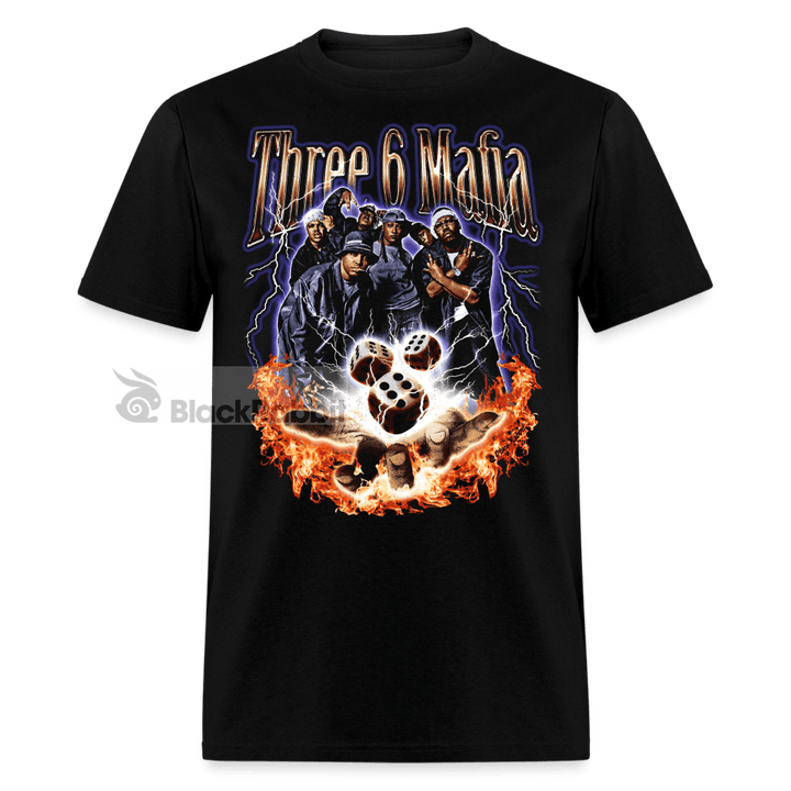 Three 6 Mafia Retro Vintage Bootleg Unisex Classic T-Shirt - black