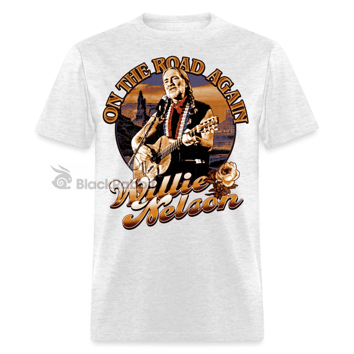 Willie Nelson On The Road Again 80s Country Retro Vintage Bootleg Hip Hop Unisex Classic T-Shirt - light heather gray