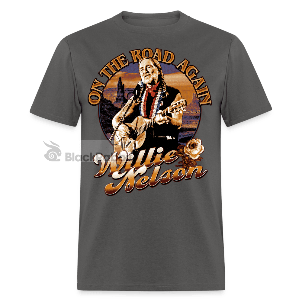 Willie Nelson On The Road Again 80s Country Retro Vintage Bootleg Hip Hop Unisex Classic T-Shirt - charcoal