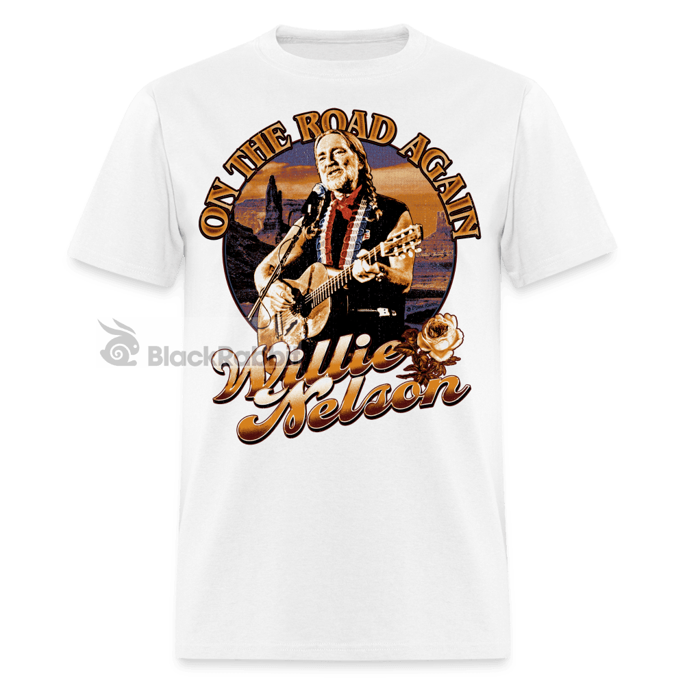 Willie Nelson On The Road Again 80s Country Retro Vintage Bootleg Hip Hop Unisex Classic T-Shirt - white