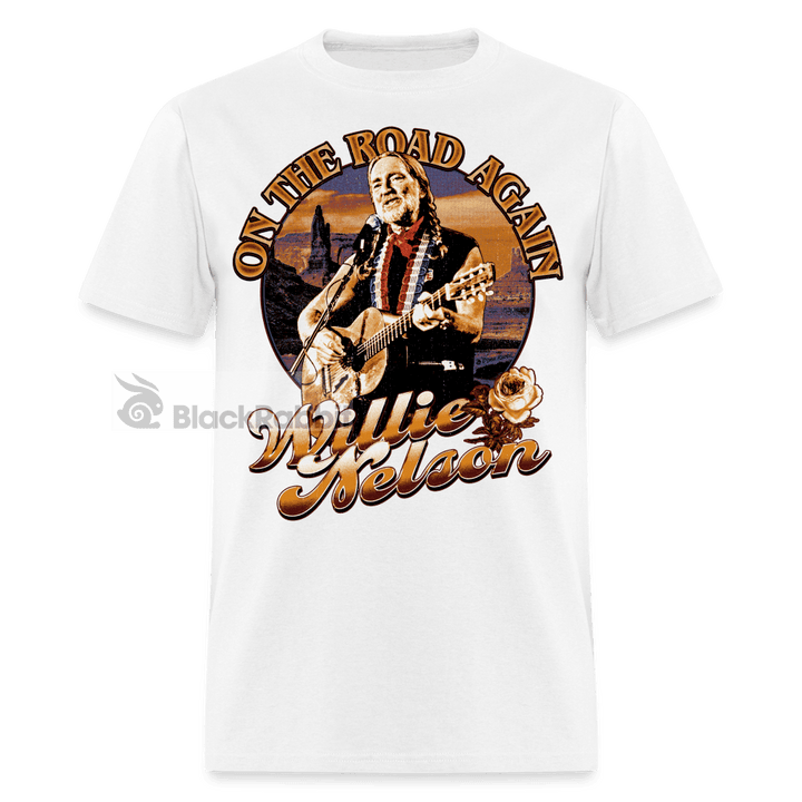 Willie Nelson On The Road Again 80s Country Retro Vintage Bootleg Hip Hop Unisex Classic T-Shirt - white